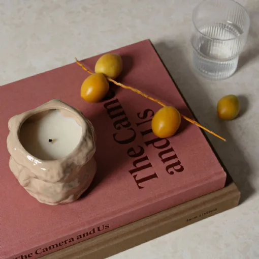 Candle in stoneeware